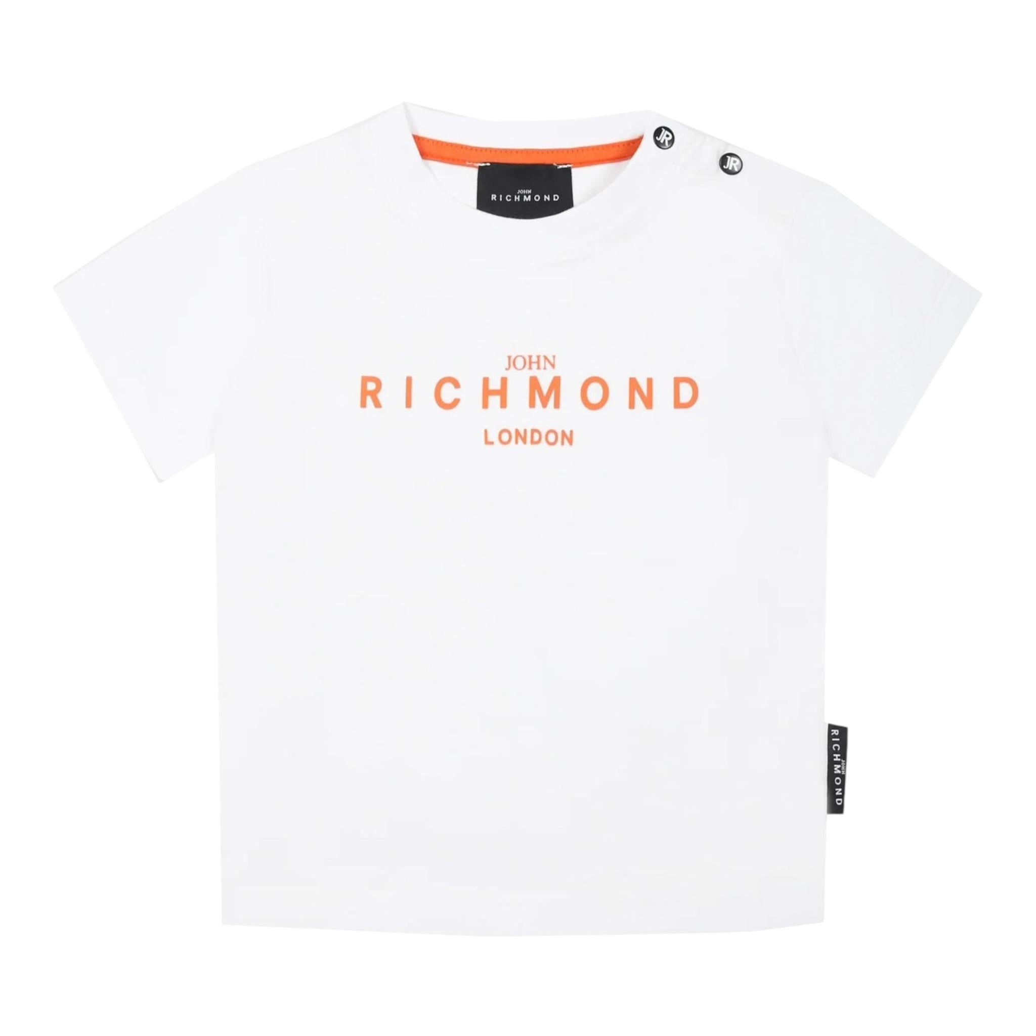 John Richmond T-Shirt Girocollo Tinta Unita con Stampa per Neonato RIP25014TS BIANCO JOHN RICHMOND 