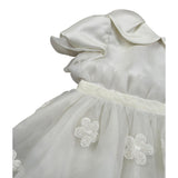 Colori Chiari Abito Mezza Manica tinta unita con Tulle Bianco per Neonata ABTCL BIANCO COLORI CHIARI 