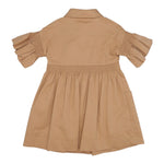Monnalisa Abito Modello Camicia Tinta Unita per Bambina ABAB CAMMELLO MONNALISA 