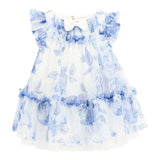 Angel'S Face Abito Mezza Manica In Tulle Bianco/Blu Per Neonata