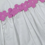 Ilfarobimbi Pagliaccetto Tinta Unita con Fiori per Neonata IFN50962 BIANCO ILFAROBIMBI 