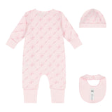 Boss Completo 3 Pezzi Tutina-Cappello-Bavetta Tinta Unita per Neonata J52197 ROSA BOSS 