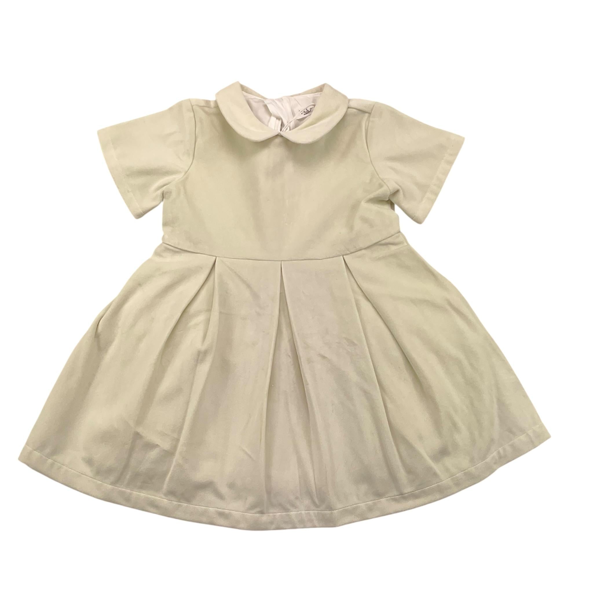 Y-CLU abito mezza manica tinta unita con colletto Panna per Neonata 20703 PANNA Y-CLU 