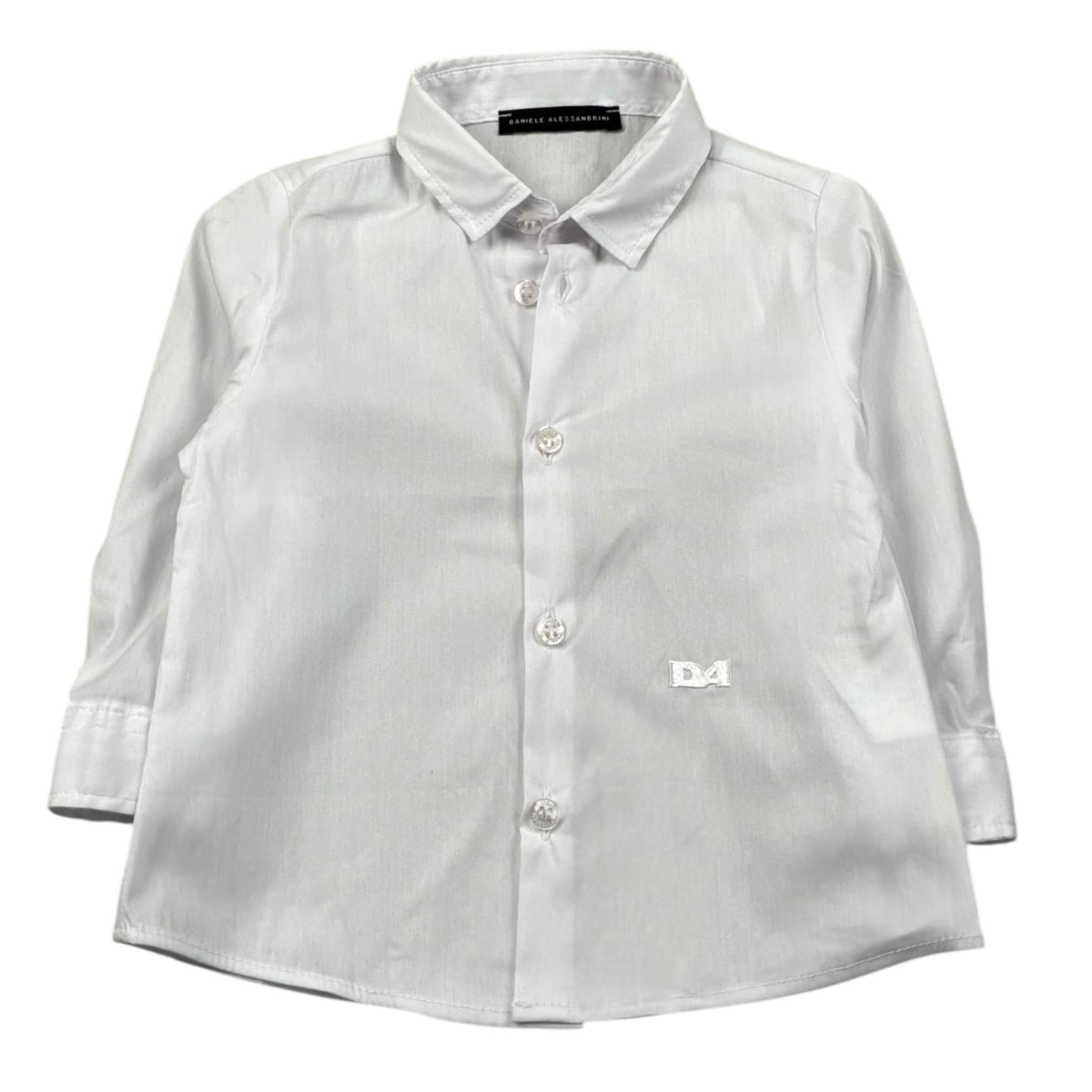 Daniele Alessandrini Camicia Manica Lunga Tinta Unita con Logo per Neonato 1295C00267 BIANCO DANIELE ALESSANDRINI 