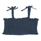 Liu Jo Top In Denim Tinta Unita A Bretelline Blu Per Bambina