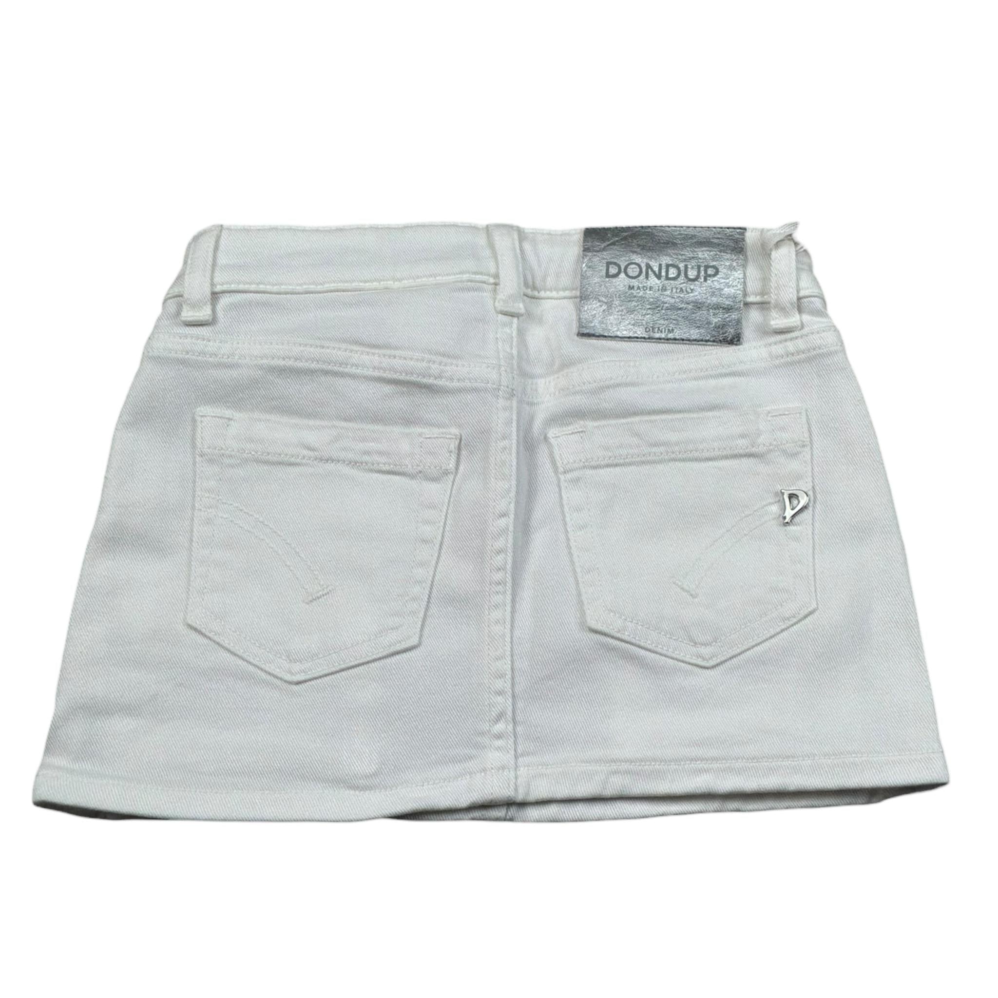 Dondup Gonna In Denim Tinta Unita con Tasconi per Bambina DFG015 BIANCO DONDUP 