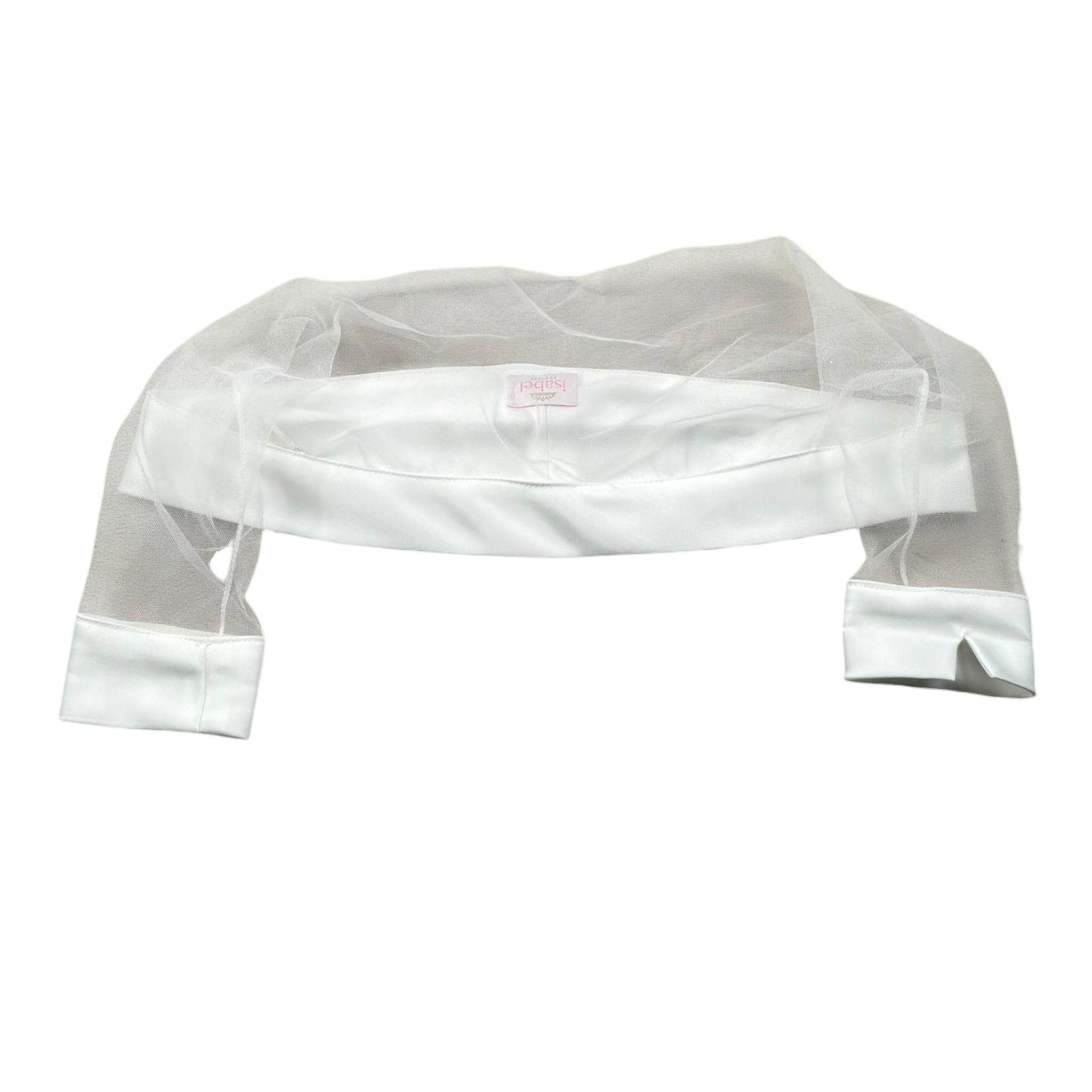 Isabel Coprispalle Tinta Unita con Trasparenze per Bambina ALE4442 BIANCO ISABEL 