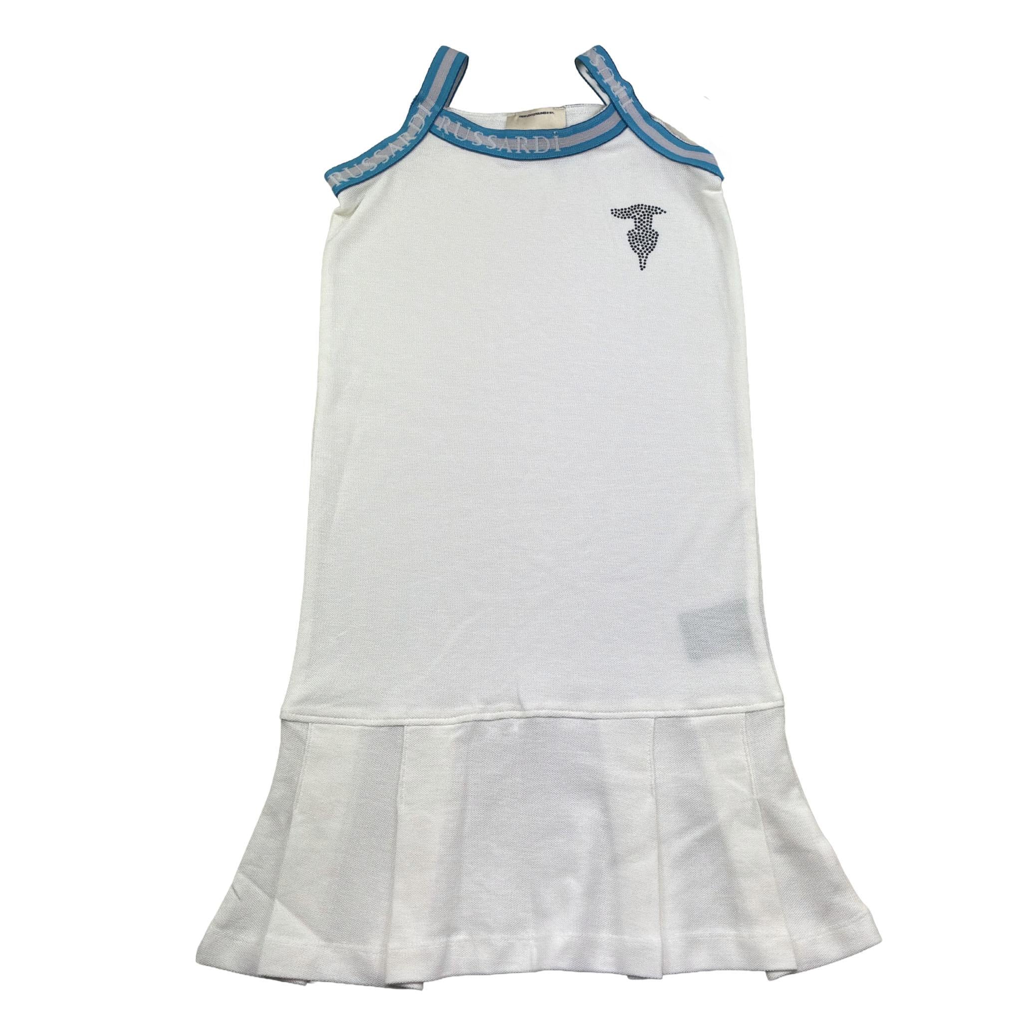 Trussardi Abito Tinta Unita con Profili Logati per Bambina TGP26071VE BIANCO TRUSSARDI 