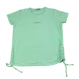 Hinnominate T-Shirt Girocollo Tinta Unita Con Lacci Verde Acqua Per Bambina