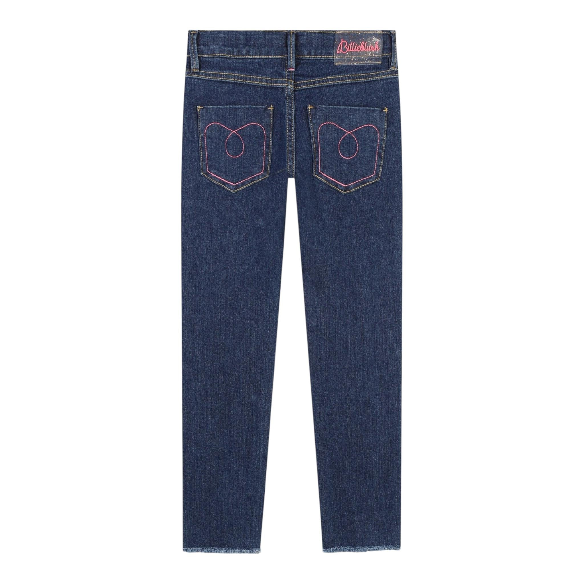 BillIEBLUSH jeans tinta unita con brillantini Blu per Bambina U20452 BLU BillIEBLUSH 