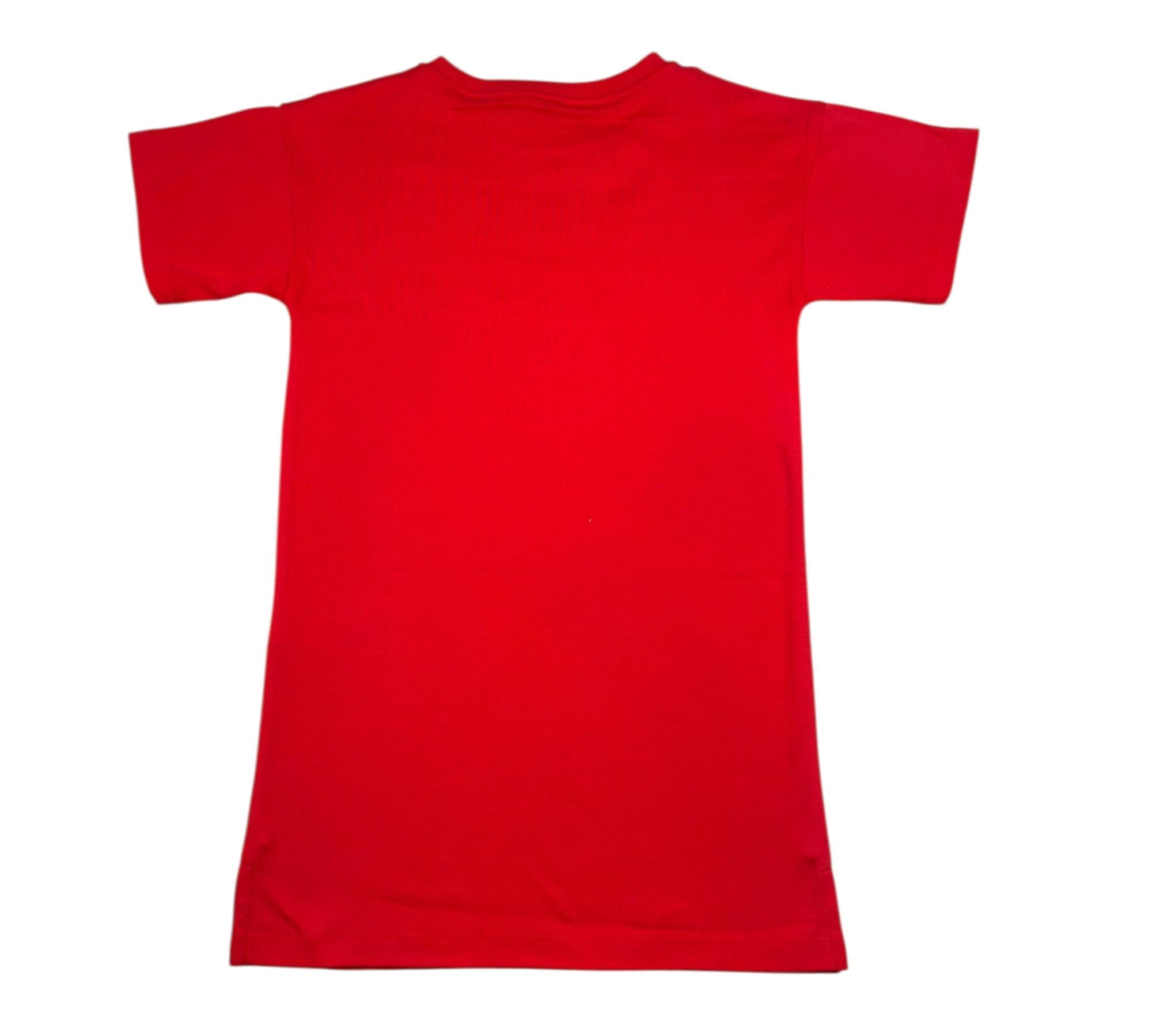 Moschino Abito Mezza Manica Tinta Unita con Stampa per Bambina HDV0HS ROSSO MOSCHINO 