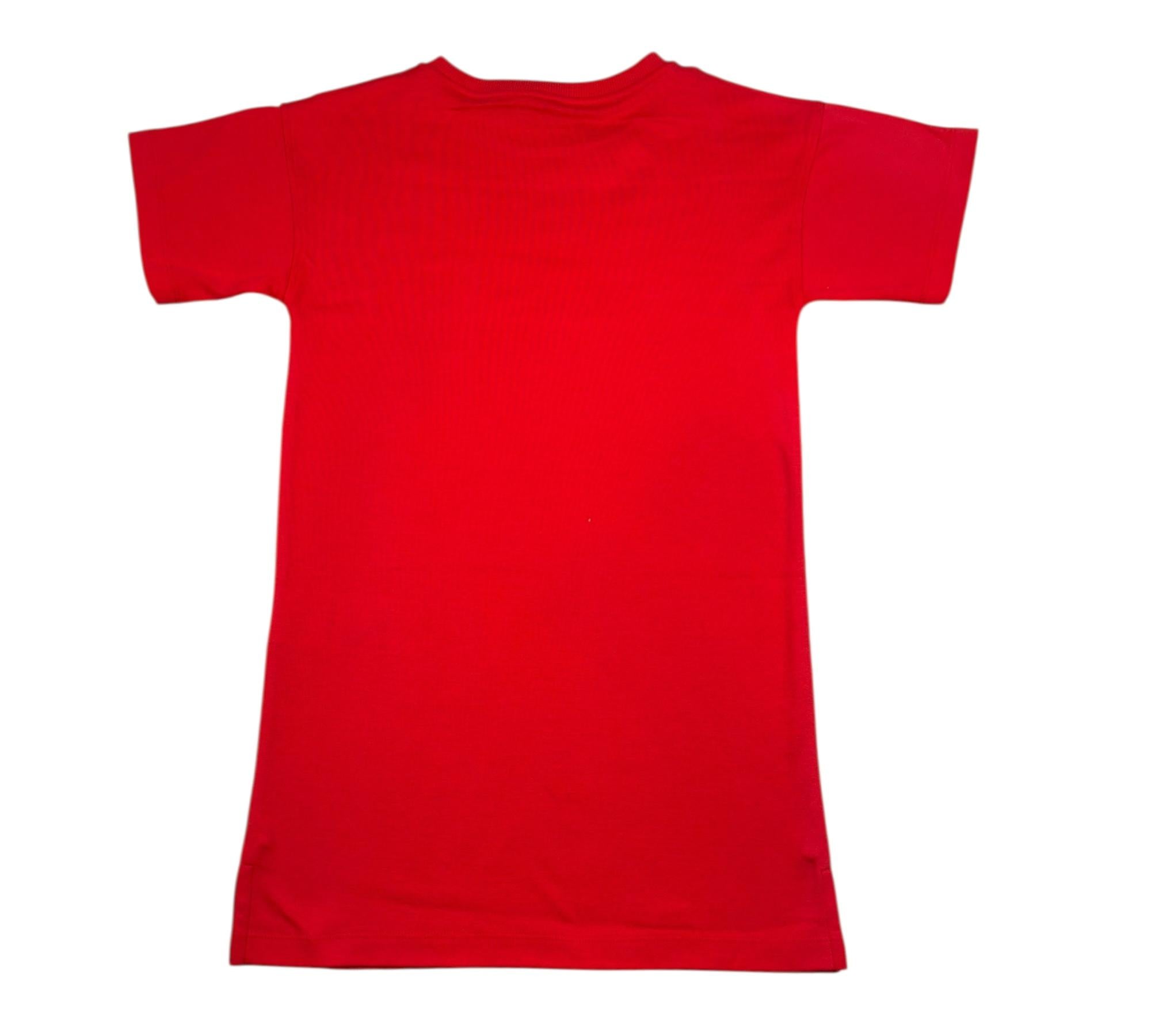 Moschino Abito Mezza Manica Tinta Unita con Stampa per Bambina HDV0HS ROSSO MOSCHINO 