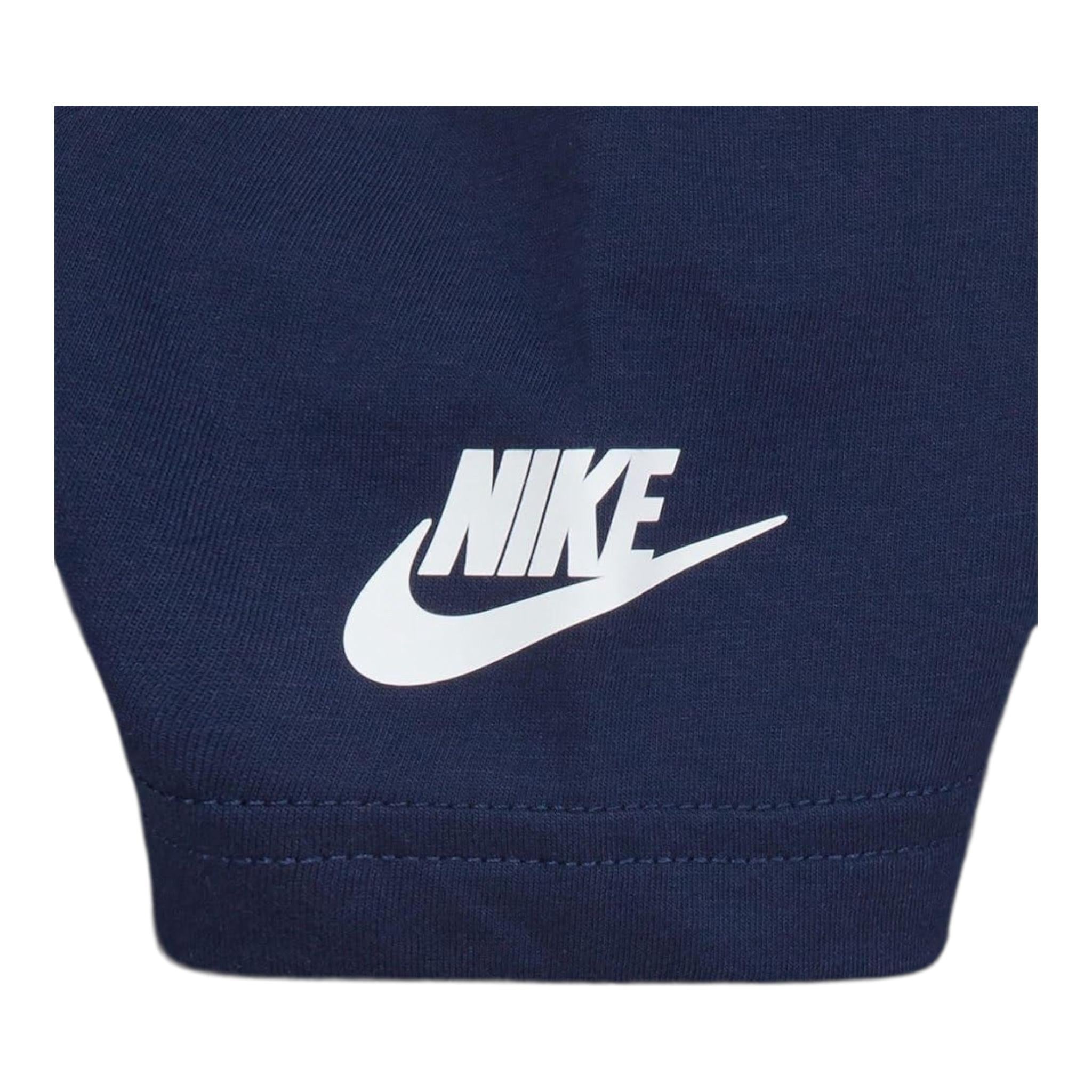 Nike T-Shirt Girocollo Tinta Unita con Logo per Bambino 86J575 BLU NIKE 