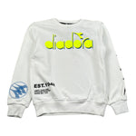 Diadora Felpa Girocollo tinta unita con Stampa Bianco per Bambino 022313 BIANCO DIADORA 