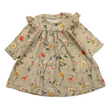 Name.It Abito Manica Lunga Tinta Unita Fantasia Floreale Beige Per Bambina