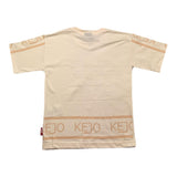 Kejo T-Shirt Girocollo Tinta Unita Con Stampa In Contrasto Rosa Per Bambino