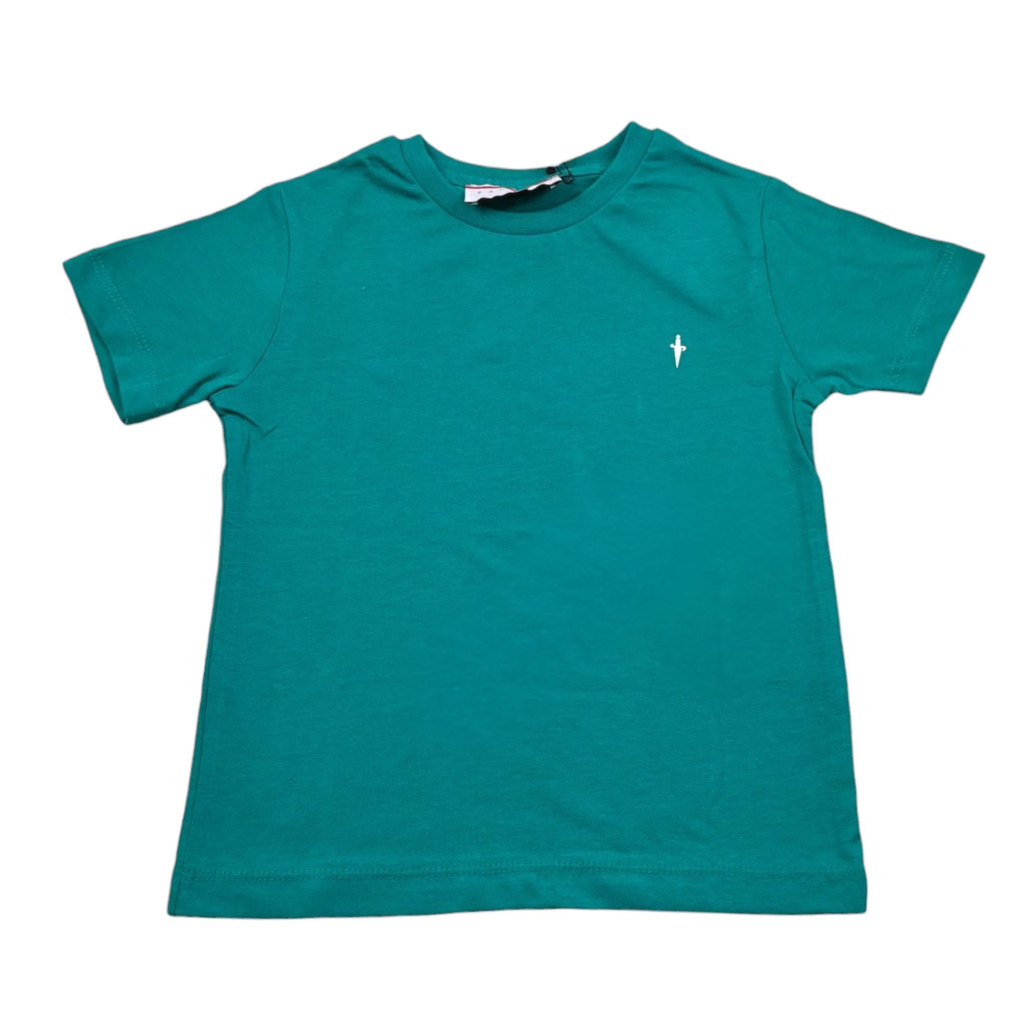 Cesare Paciotti T-Shirt Girocollo tinta unita con Stampa Verde per Bambino TSP5155BXXX VERDE CESARE PACIOTTI 
