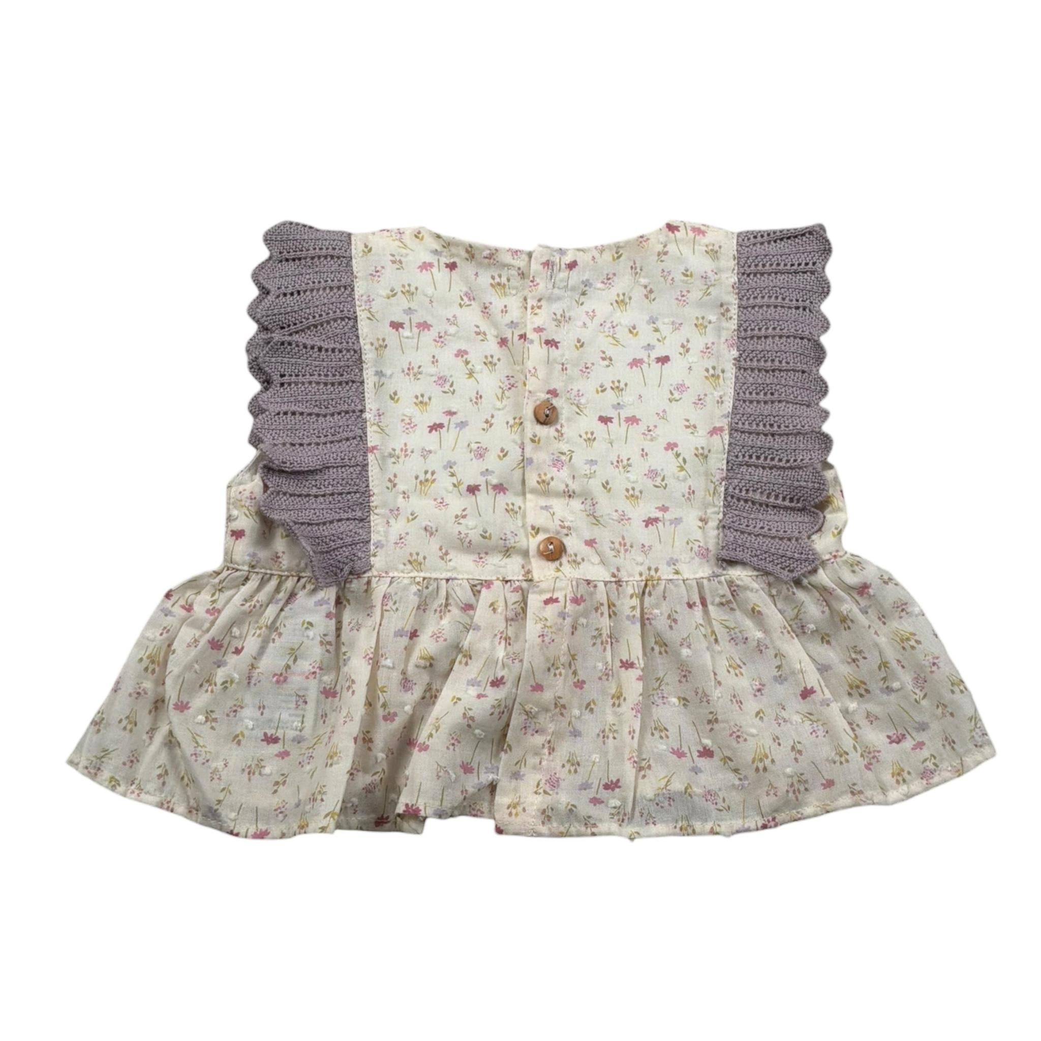 Wedoble Camicia Giromanica Tinta Unita Fantasia Floreale per Neonata V2505720E PANNA WEDOBLE 