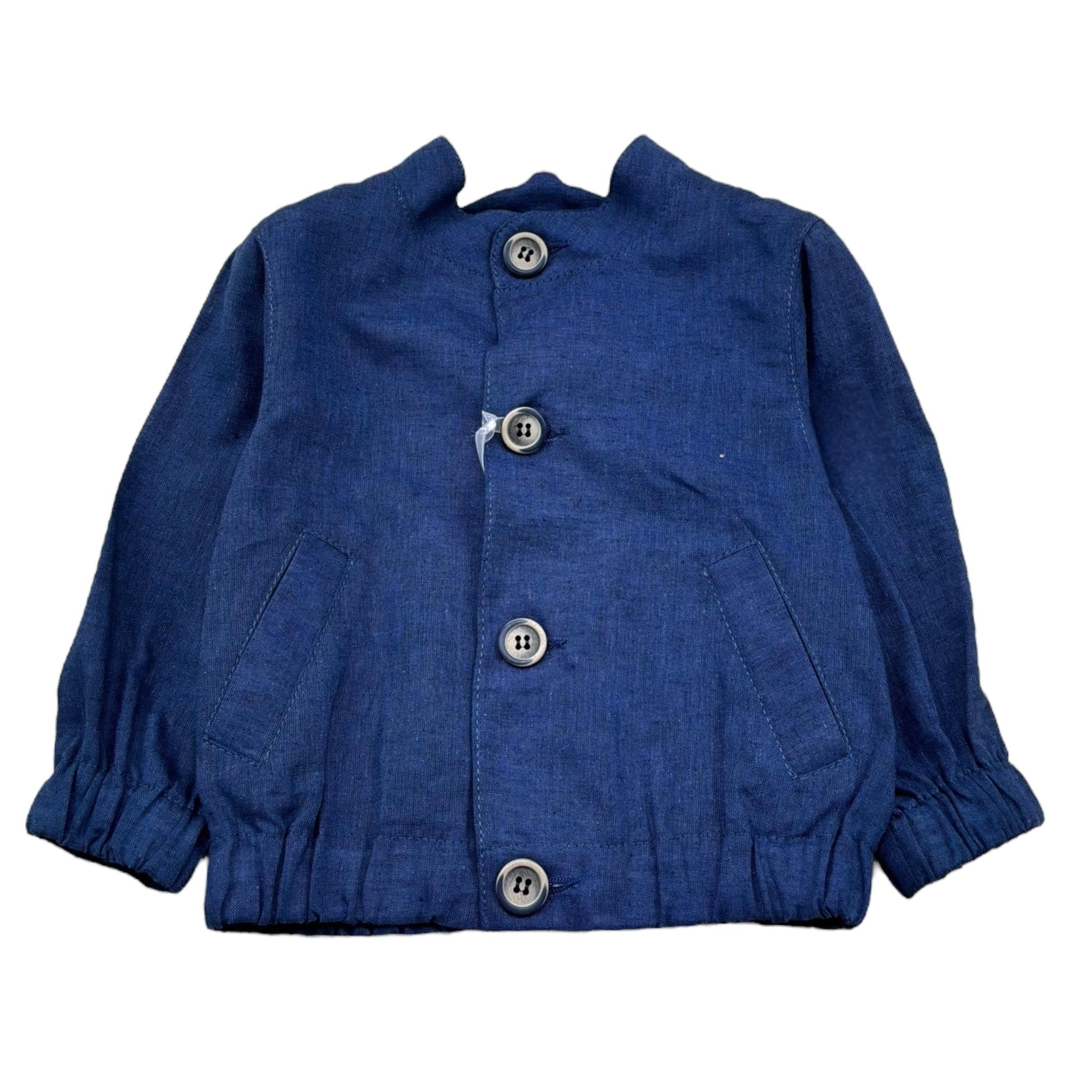 I Delfi Giacca Tinta Unita con Bottoni per Neonato 25P5330 BLU I DELFI 