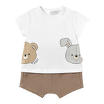 Mayoral Completo 2 Pezzi T-Shirt-Bermuda per Neonato 12066 BIANCO/BEIGE MAYORAL 