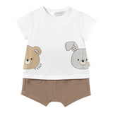 Mayoral Completo 2 Pezzi T-Shirt-Bermuda per Neonato 12066 BIANCO/BEIGE MAYORAL 