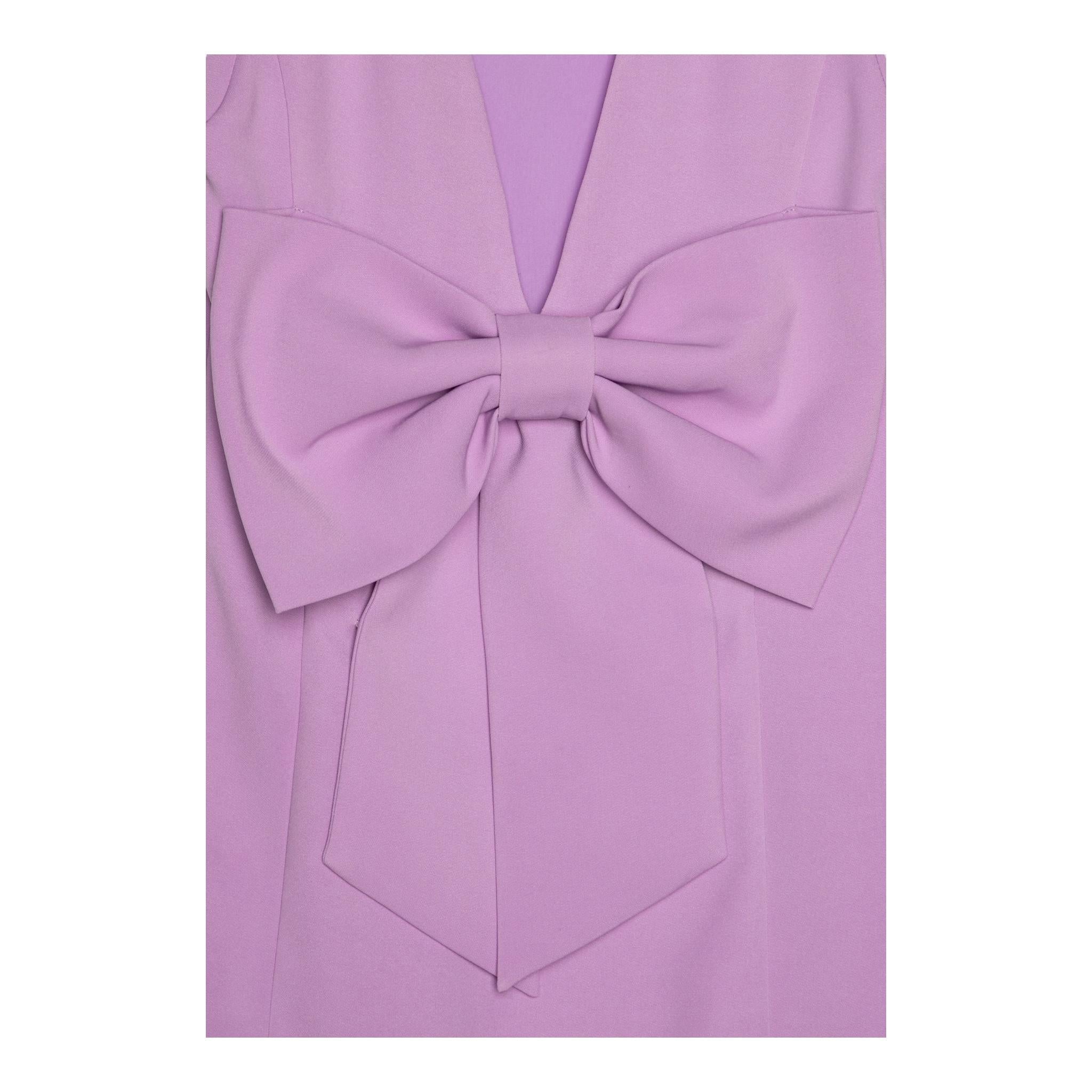 Twinset Abito Mezza Manica Tinta Unita con Fiocco per Bambina 251GJ2QN9 LILLA TWINSET 