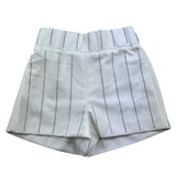 Patrizia Pepe Short Tinta Unita Con Elastico In Vita E Strass Bianco Per Bambina