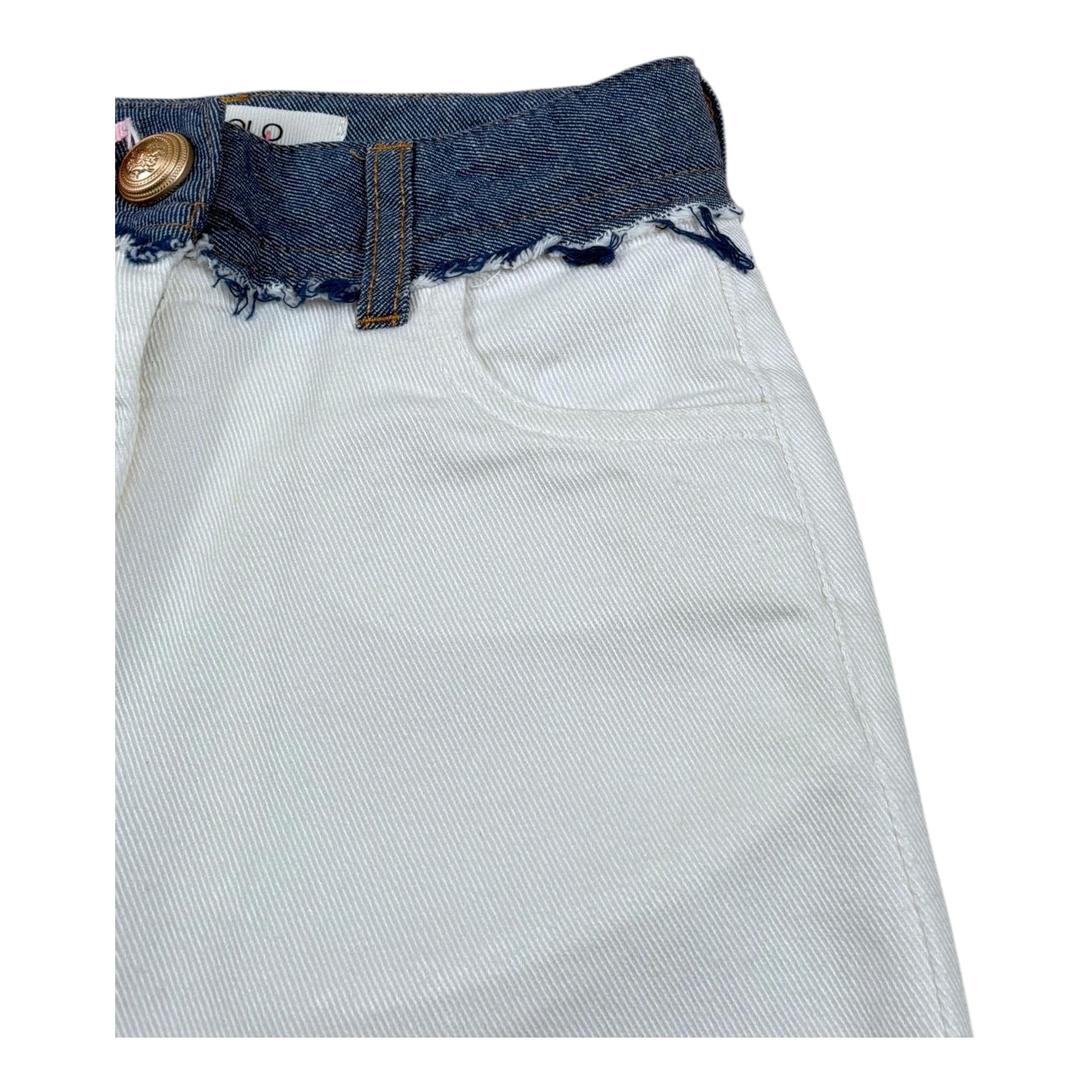 Vicolo Jeans Tinta Unita con Girovita Regolabile per Neonata 3145P00346N BIANCO VICOLO 