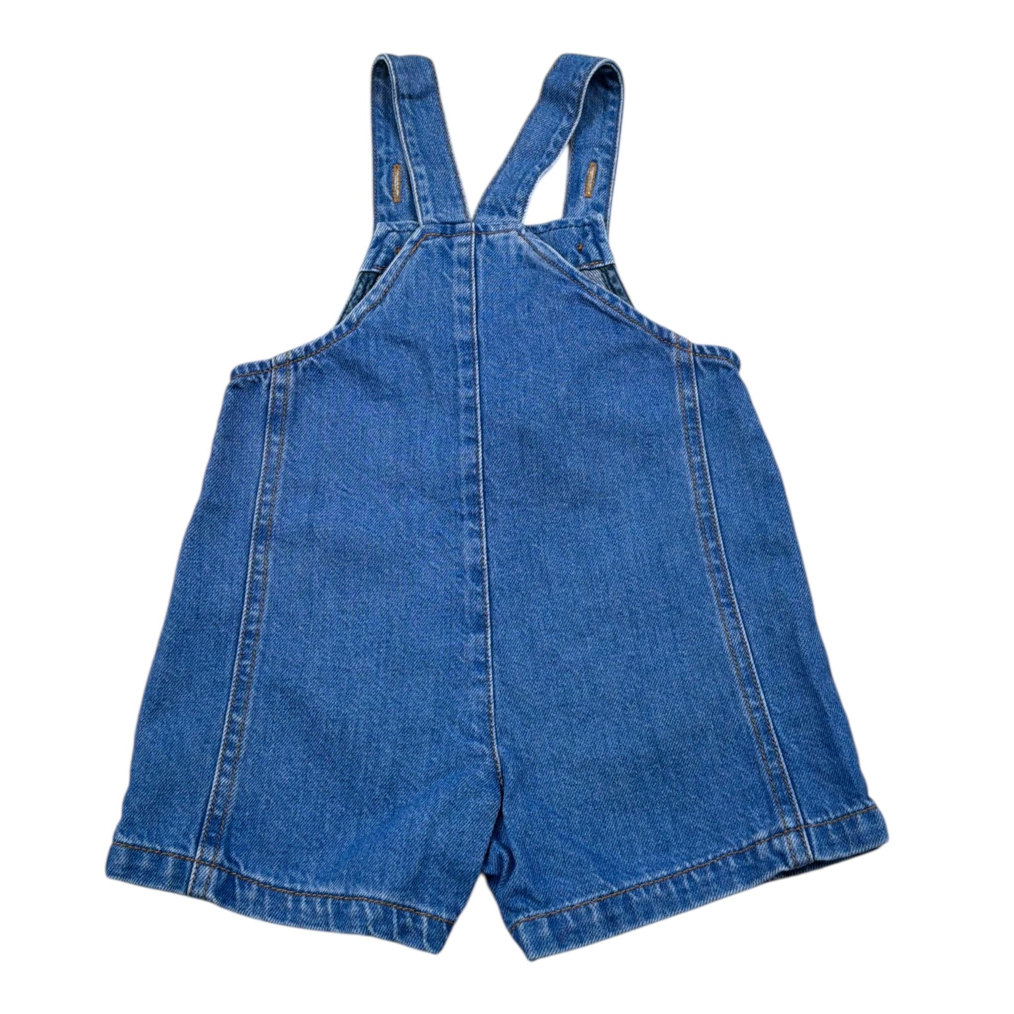 Play Up Salopette Tinta Unita In Denim per Neonato PA011AQ11504 BLU PLAY UP 