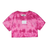 Maison Margiela T-Shirt Tinta Unita Girocollo Con Fantasia Sfumata Fuxia Per Bambina
