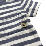 Calvin Klein T-Shirt Girocollo Tinta Unita con Fantasia A Righe per Neonato IN0IN02950 BIANCO CALVIN KLEIN 