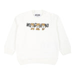 MOSCHINO felpa chiusa girocollo tinta unita con stampa in contrasto Bianco per Neonata M8F04QX BIANCO MOSCHINO 