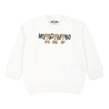 MOSCHINO felpa chiusa girocollo tinta unita con stampa in contrasto Bianco per Neonata M8F04QX BIANCO MOSCHINO 