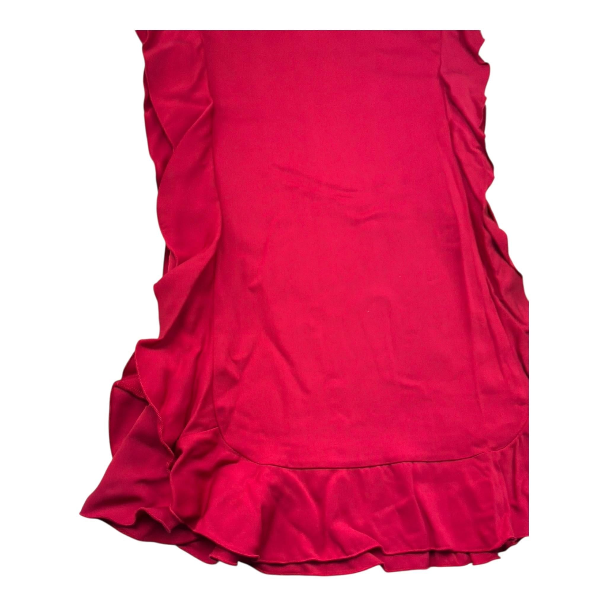 Monnalisa Abito Tinta Unita con Rouches per Bambina 711904 ROSSO MONNALISA 