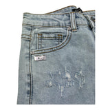 Daniele Alessandrini Bermuda In Denim Tinta Unita con Strappi per Bambino 1236SD00252 AZZURRO DANIELE ALESSANDRINI 