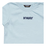 K-Way T-Shirt Girocollo Tinta Unita con Logo per Neonato K11613WXX AZZURRO K-WAY 