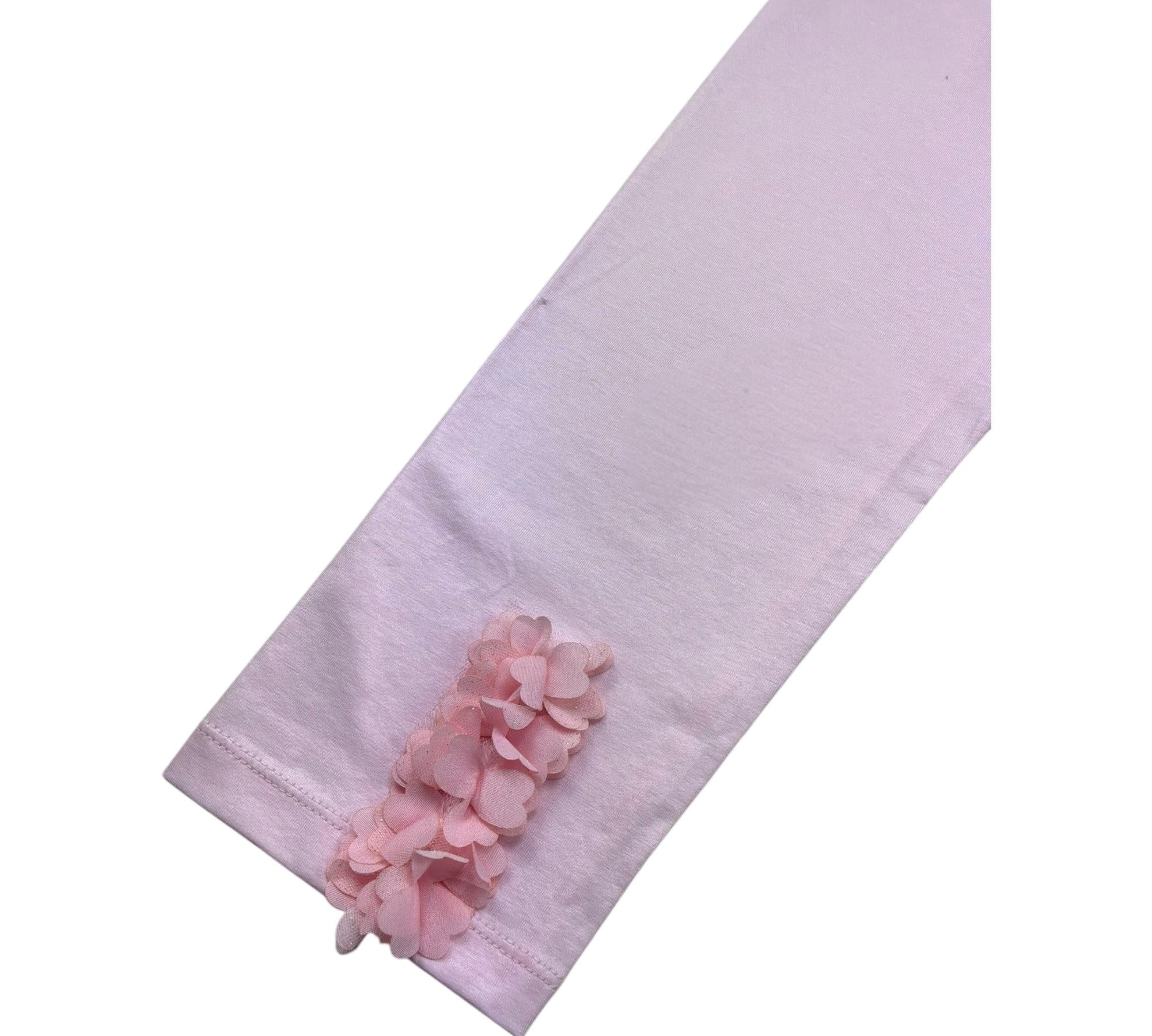 Monnalisa Leggins Tinta Unita con Applicazioni per Bambina 173414 ROSA MONNALISA 