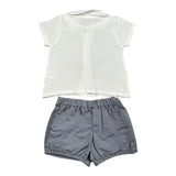 Babidu Completo 2 Pezzi Camicia-Bermuda per Neonato 40405 BIANCO/GRIGIO BABIDU 