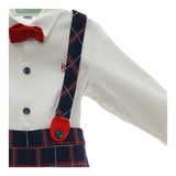 MARTA Y PAULA completo bicolore 3pz papillons-camicia-salopettes Bianco per Bambino 1854 BIANCO MARTA Y PAULA 