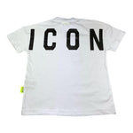 Icon T-Shirt Tinta Unita Mezzo Collo con Stampa per Bambino IBKS058402 BIANCO ICON 