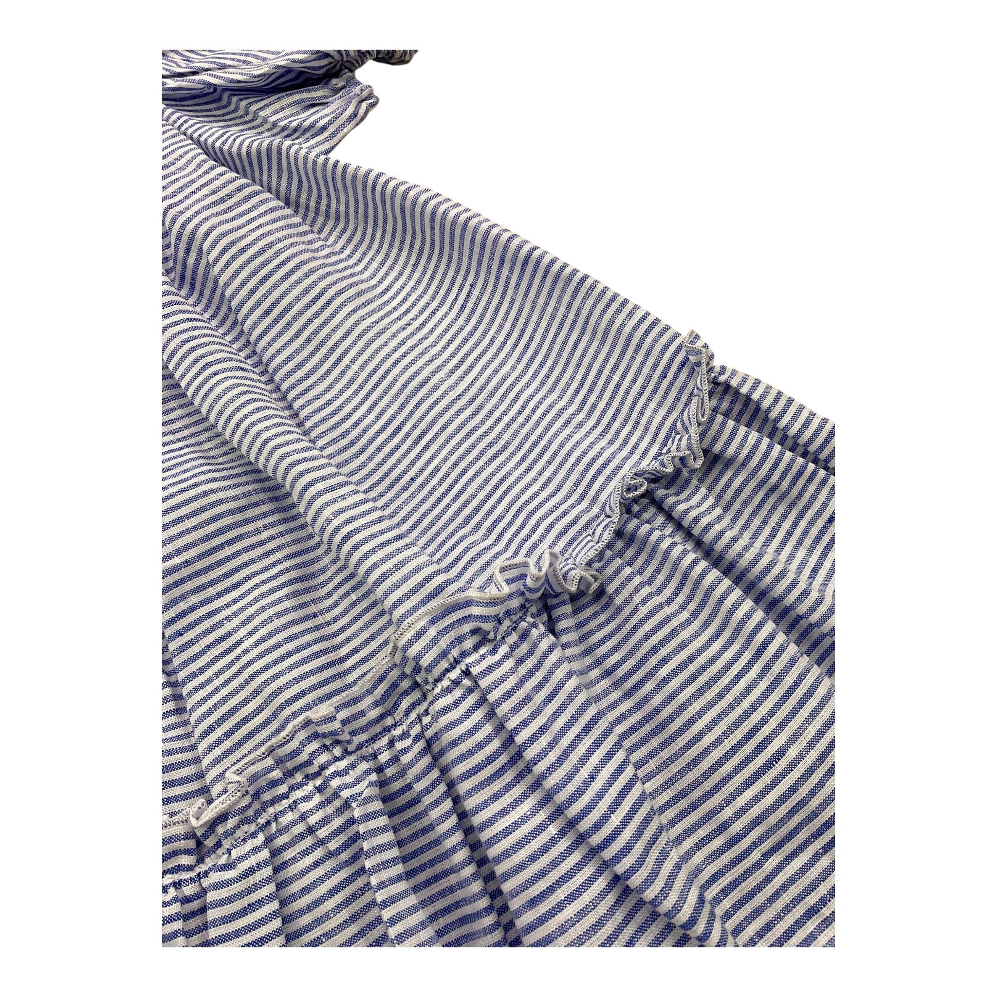 La Stupenderia Abito Mezza Manica Tinta Unita con Fantasia A Righe per Bambina TJAB76 BIANCO LA STUPENDERIA 