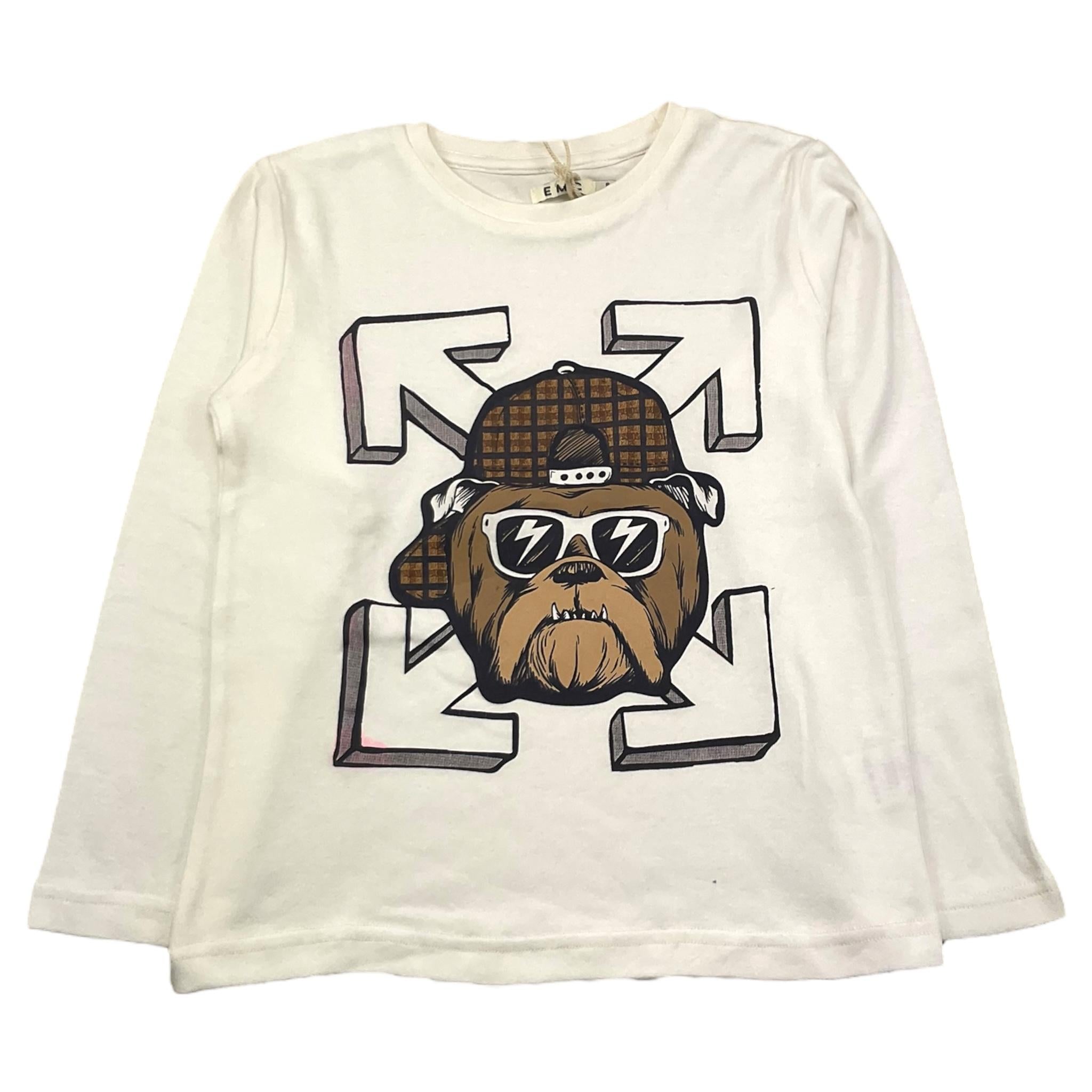 EMC shirt girocollo tinta unita con stampa in contrasto Bianco per Bambino BX2309 BIANCO EMC 