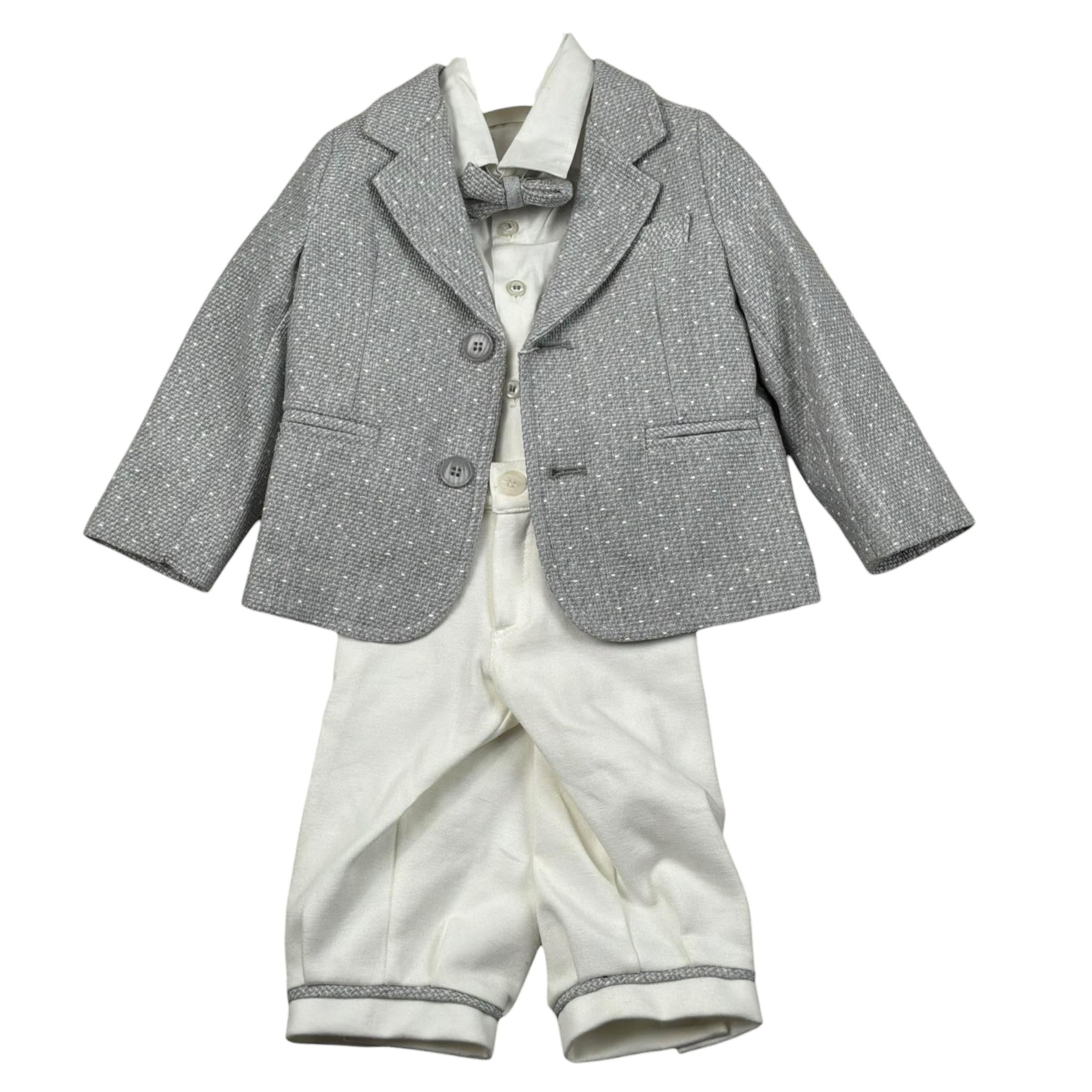 Gastone Completo 4 Pezzi Giacca-Camicia-Pantalone-Papillon per Neonato G1472A GRIGIO GASTONE 