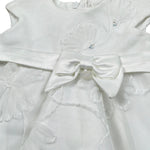 Barcellino Abito Cerimonia Tinta Unita con Ricami per Neonata 9174 BIANCO BARCELLINO 