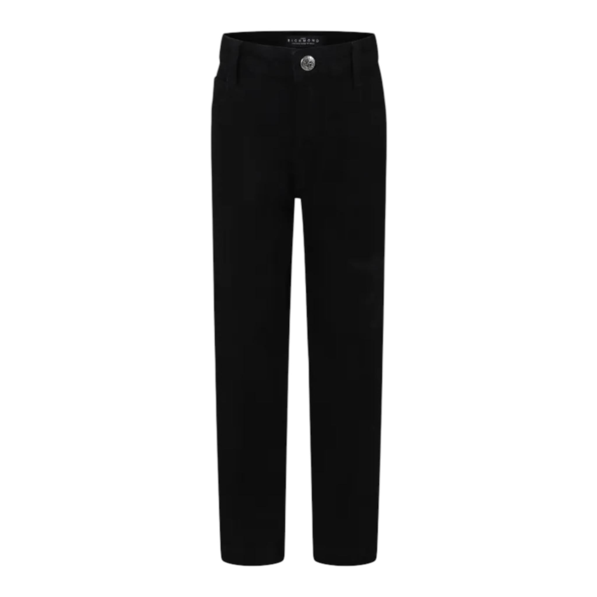 JOHN RICHMOND jeans tinta unita con girovita regolabile Nero per Bambino RBA24168JE NERO JOHN RICHMOND 