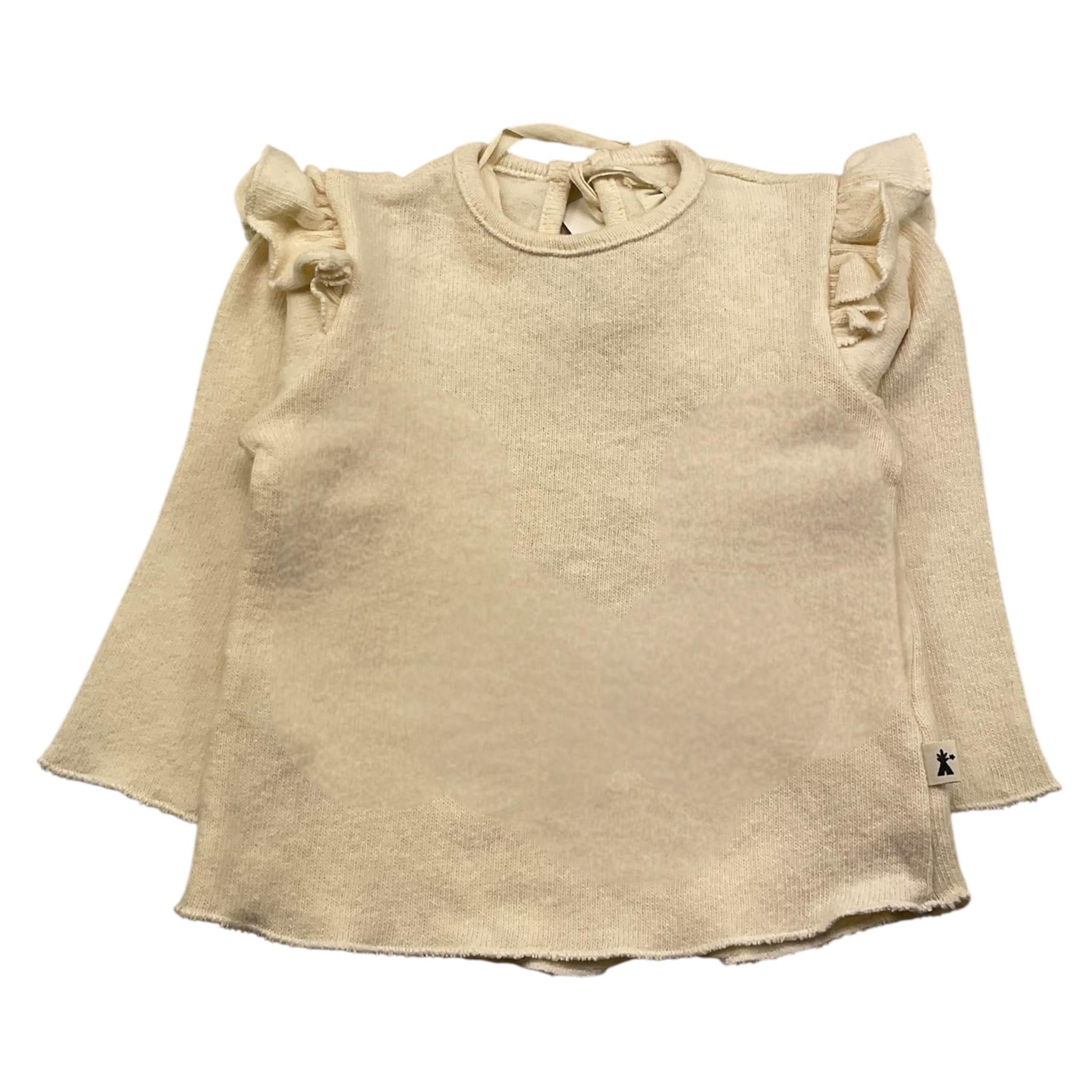 PETIT INDI maglia tinta unita con rouches Panna per Neonata AW24BK5207X PANNA PETIT INDI 