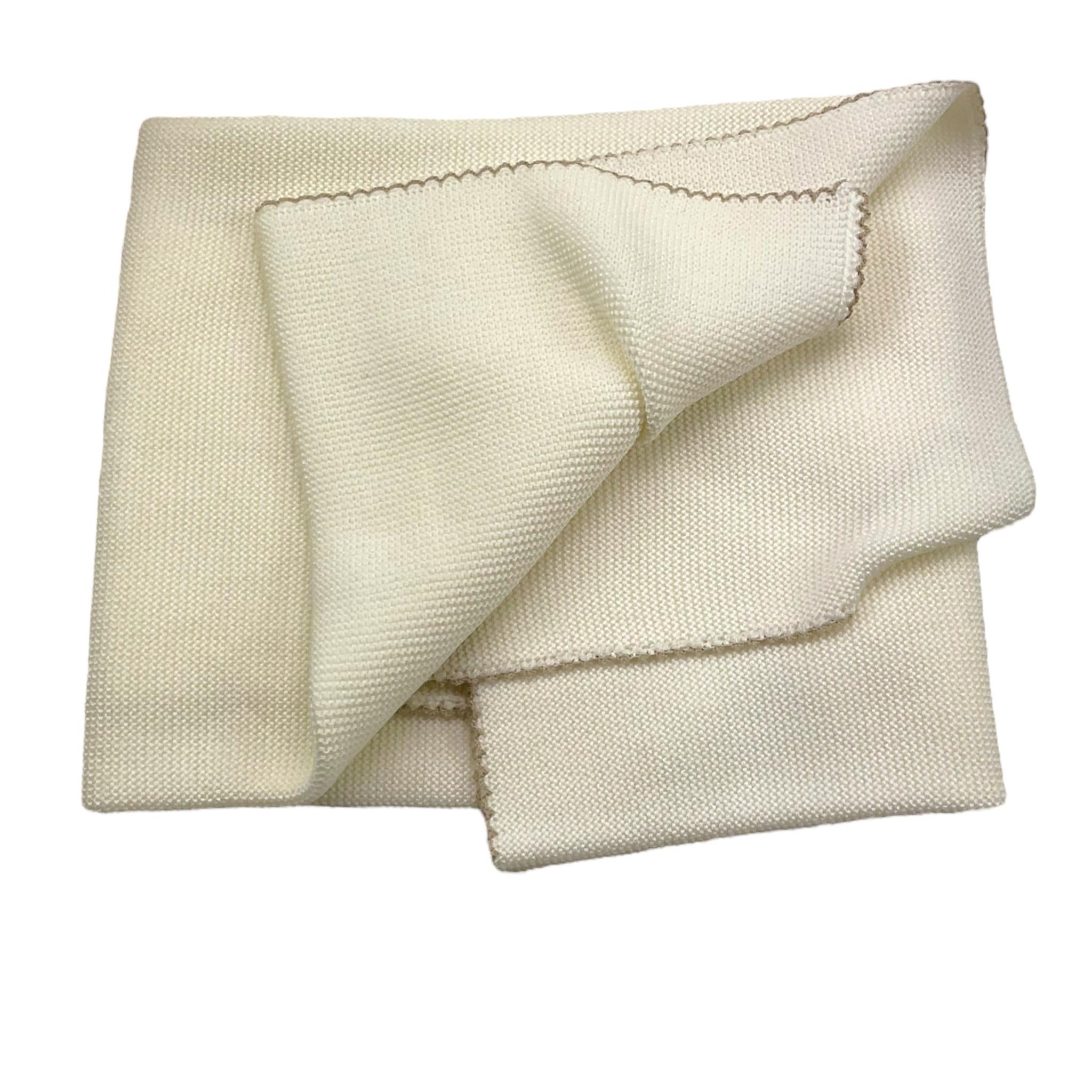 LITTLE BEAR coperta tinta unita con ricami in contrasto Panna per Neonato 9120 PANNA LITTLE BEAR 