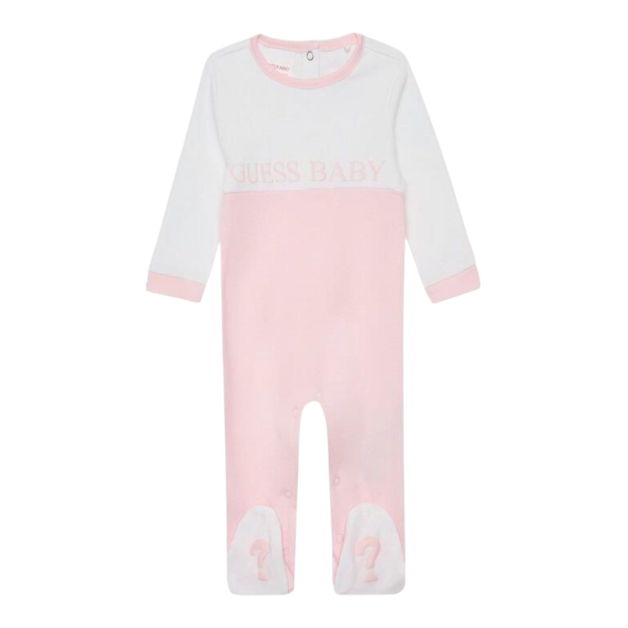 Guess Tutina Tinta Unita con Stampa per Neonata H2YW05KA6W3 ROSA GUESS 