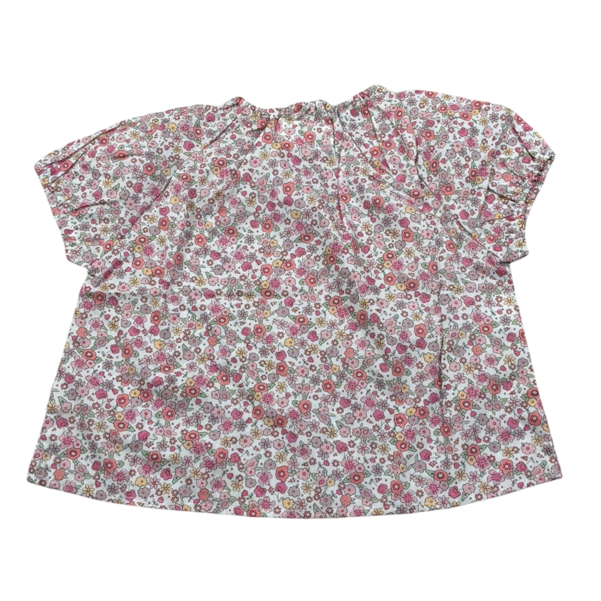 Teddy E Minou Camicia Mezza Manica Fantasia Floreale per Neonata E25CI011C0000 BIANCO TEDDY E MINOU 