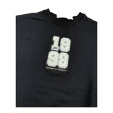 ELISABETTA FRANCHI felpa chiusa girocollo tinta unita con stampa in contrasto Nero per Bambina EFFE127 NERO ELISABETTA FRANCHI 